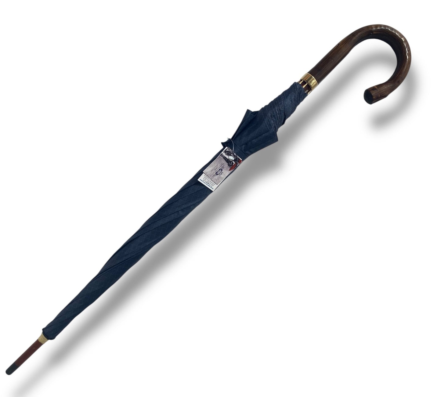 Ombrello classico manico in legno di Castagno tessuto Nylon lavorazione artigianale Ombrelli Domizio dal 1989 made in Italy F1