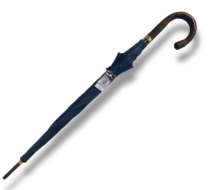 Ombrello classico manico in legno di Castagno tessuto Nylon lavorazione artigianale Ombrelli Domizio dal 1989 made in Italy F1