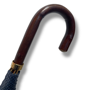 Ombrello classico manico in Legno di Castagno tessuto Nylon lavorazione artigianale Ombrelli Domizio dal 1989 made in Italy F3