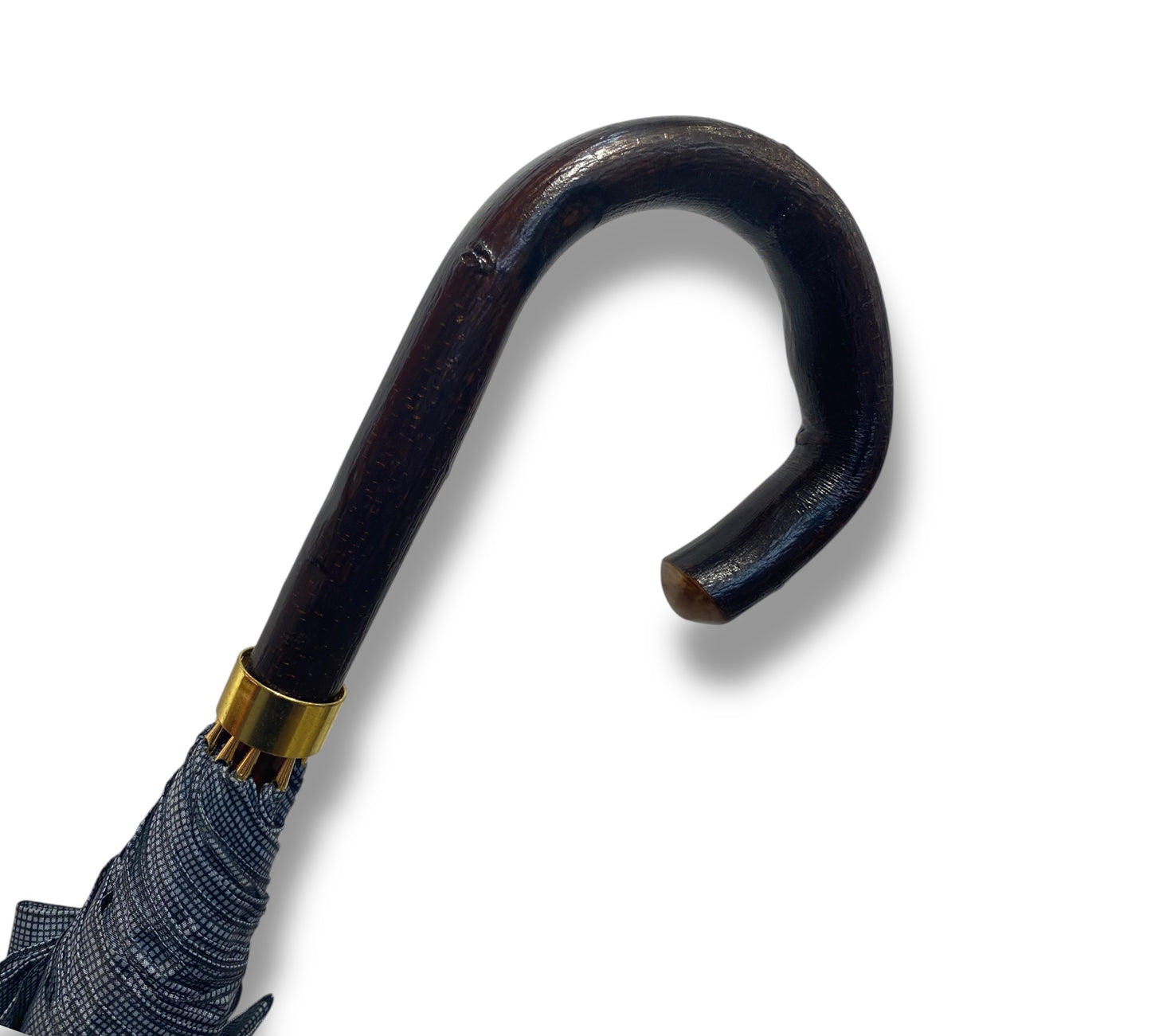 Ombrello classico manico in legno di Castagno tessuto Nylon lavorazione artigianale Ombrelli Domizio dal 1989 made in Italy F2