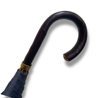 Ombrello classico manico in legno di Castagno tessuto Nylon lavorazione artigianale Ombrelli Domizio dal 1989 made in Italy F1