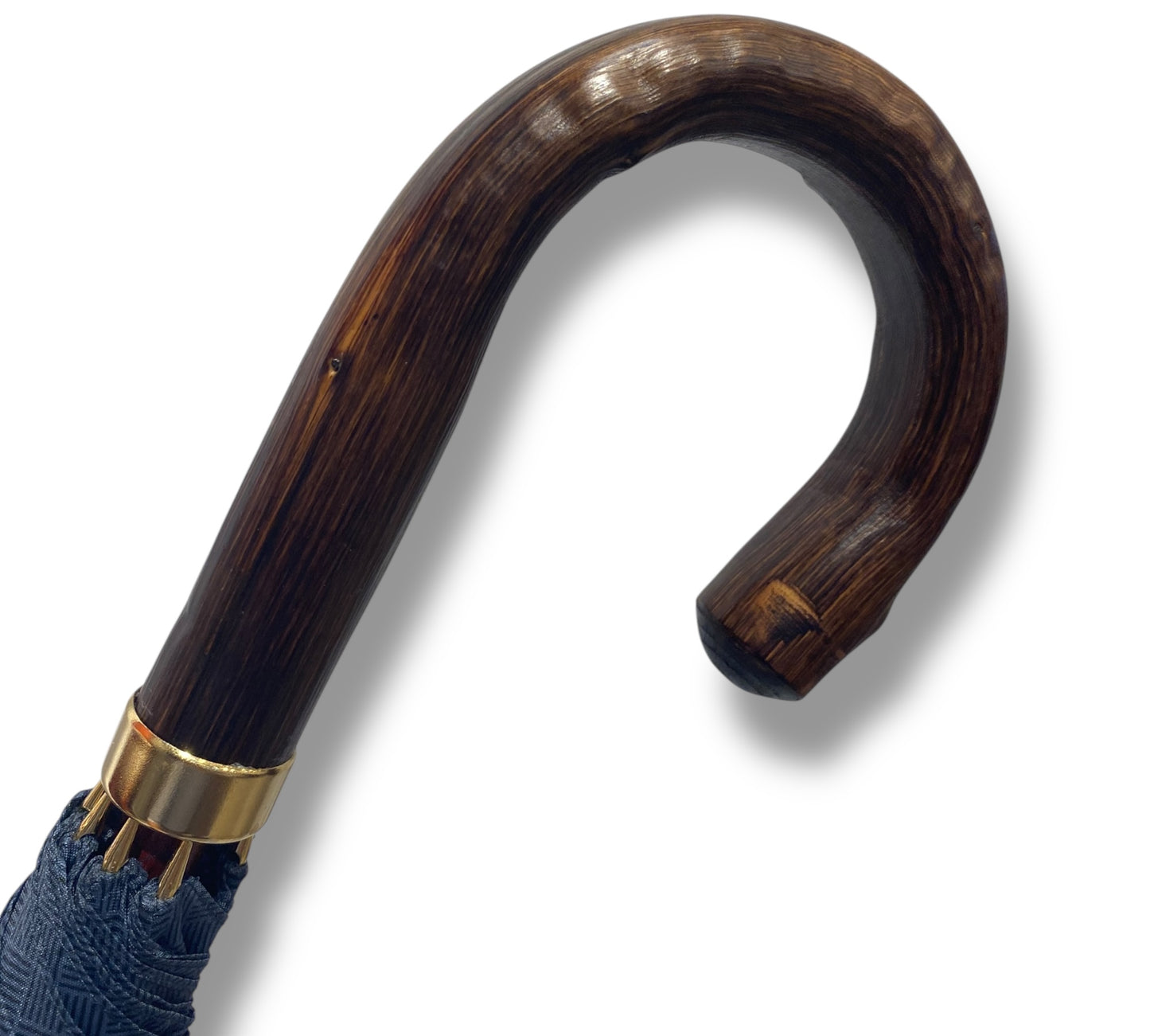 Ombrello classico manico in legno di Castagno tessuto Nylon lavorazione artigianale Ombrelli Domizio dal 1989 made in Italy F1