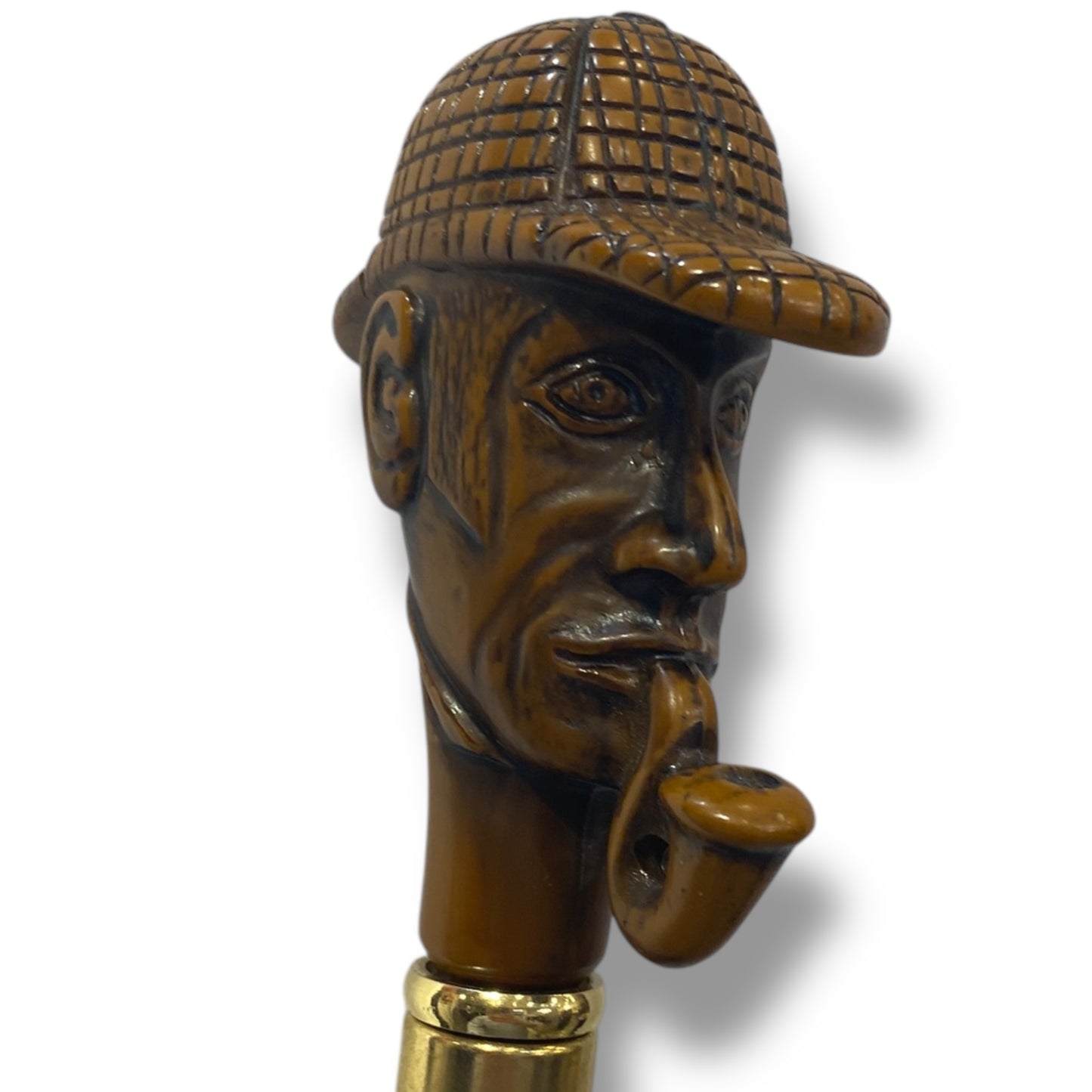 Ombrello Classico manico in vetroresina effetto legno Sherlock Holmes lavorazione artigianale Ombrelli Domizio