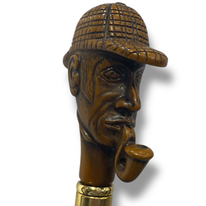 Ombrello Classico manico in vetroresina effetto legno Sherlock Holmes lavorazione artigianale Ombrelli Domizio