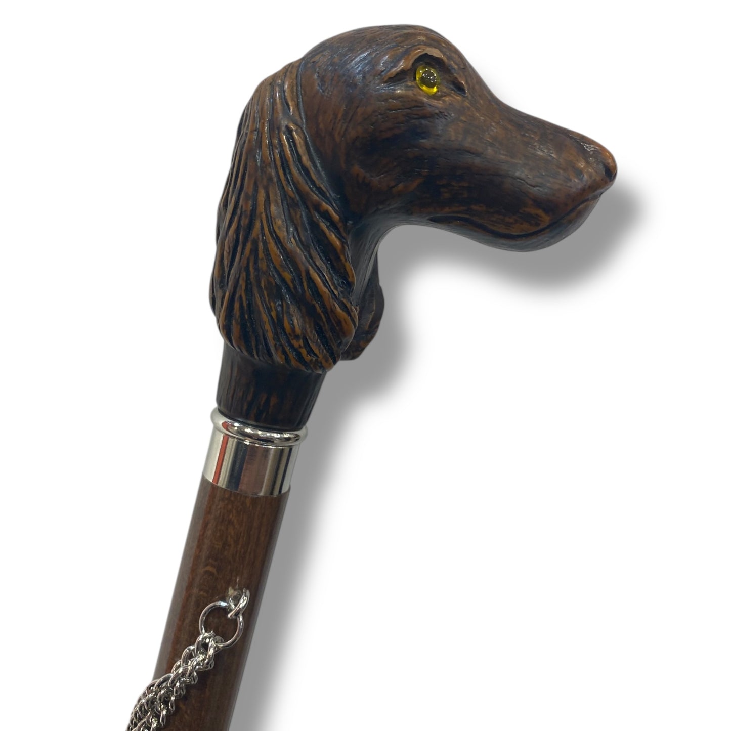 Ombrello classico Manopola in vetroresina con testina cane coker,10 Stecche Lavorazione artigianale Ombrelli Domizio dal 1989 Made in Italy