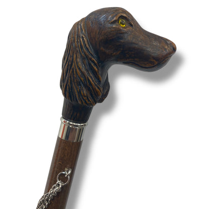 Ombrello classico Manopola in vetroresina con testina cane coker,10 Stecche Lavorazione artigianale Ombrelli Domizio dal 1989 Made in Italy