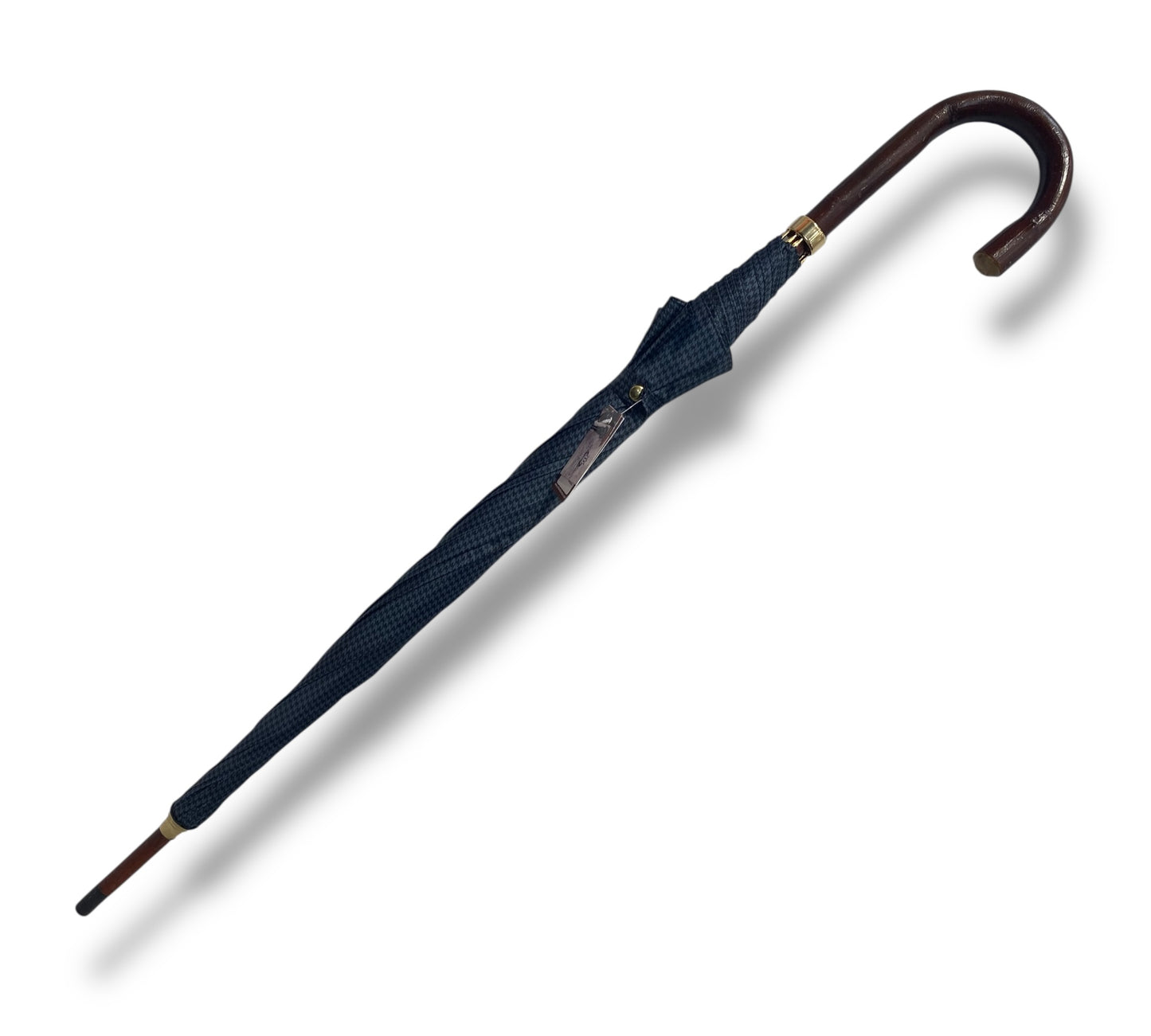 Ombrello classico manico in legno di Castagno tessuto Nylon lavorazione artigianale Ombrelli Domizio dal 1989 made in Italy F2