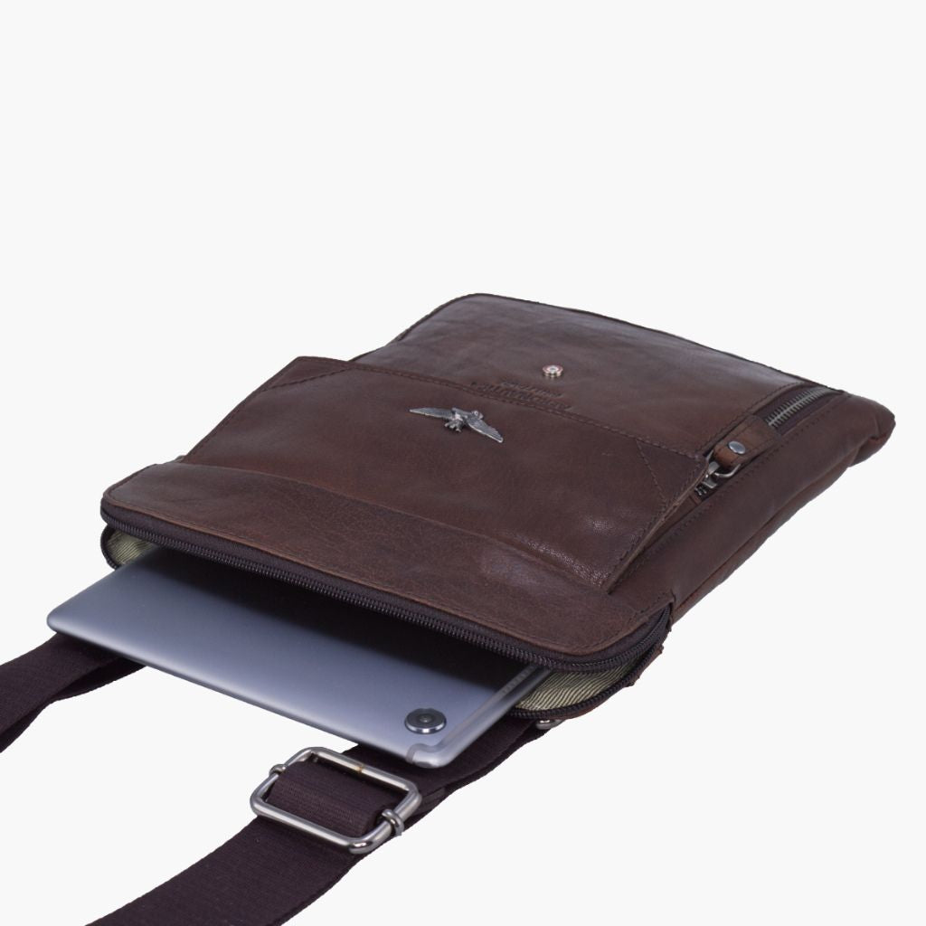 Tracolla porta tablet in pelle Vintage