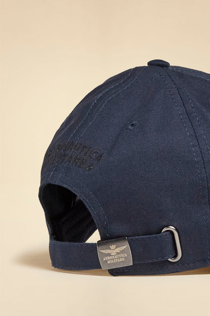 Aeronautica Militare Iconico cappellino in cotone con logo Nero - Pelletteria Domizio