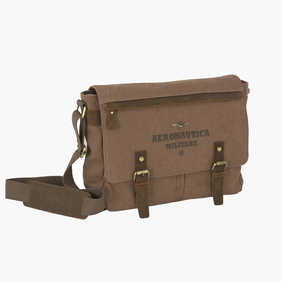 Aeronautica Militare Messenger porta PC linea Canvas Verde - Pelletteria Domizio