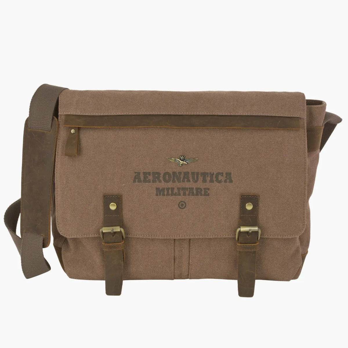 Aeronautica Militare Messenger porta PC linea Canvas Verde - Pelletteria Domizio