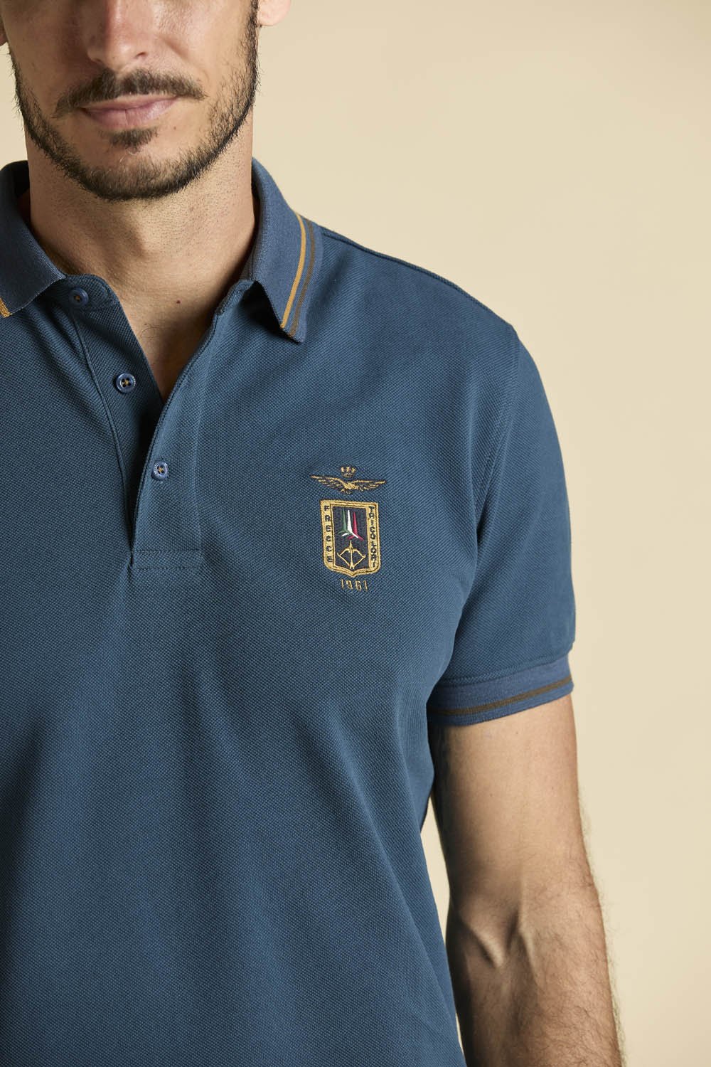 Aeronautica Militare Polo Frecce Tricolori slim fit Blu Avion - Pelletteria Domizio
