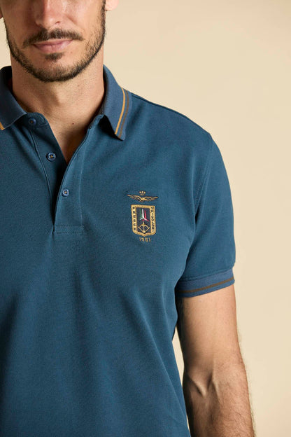 Aeronautica Militare Polo Frecce Tricolori slim fit Blu Avion - Pelletteria Domizio