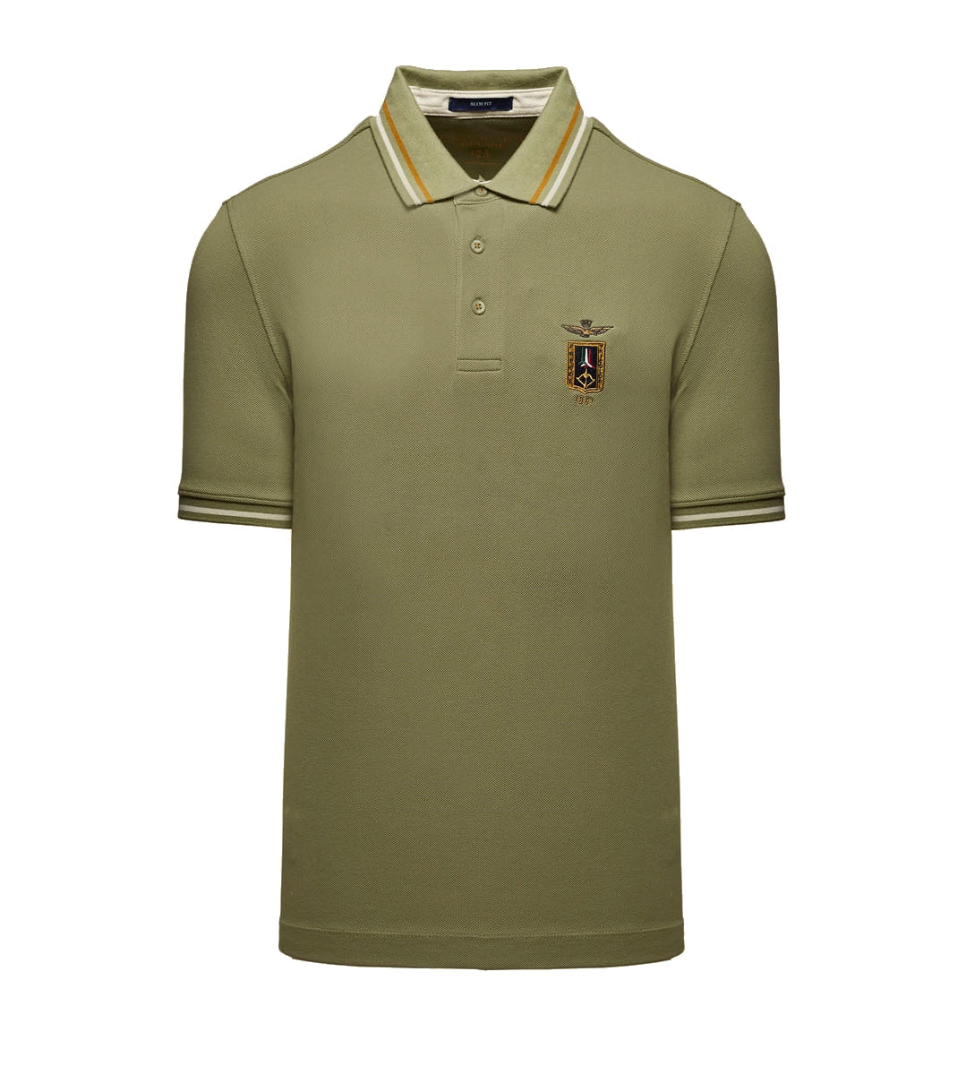 Aeronautica Militare Polo Frecce Tricolori slim fit Verde - Pelletteria Domizio