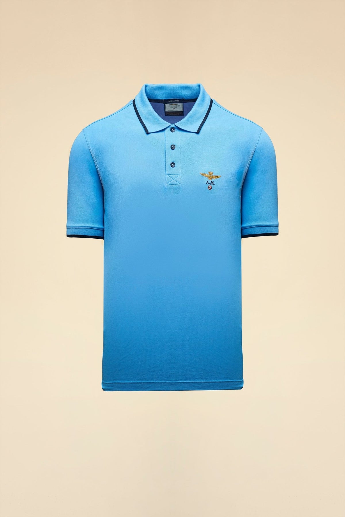 Aeronautica Militare Polo in piqué di cotone con logo AZZURRO TURCHESE - Pelletteria Domizio