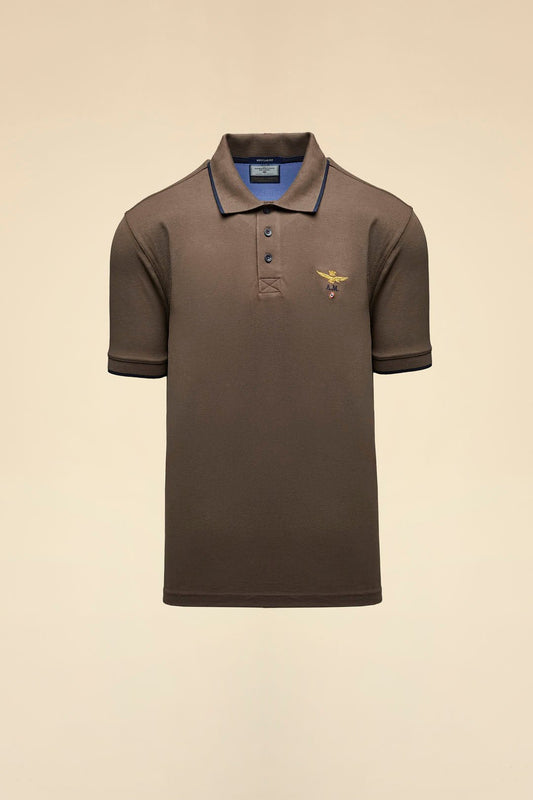 Aeronautica Militare Polo in piqué di cotone con logo CASTAGNA - Pelletteria Domizio