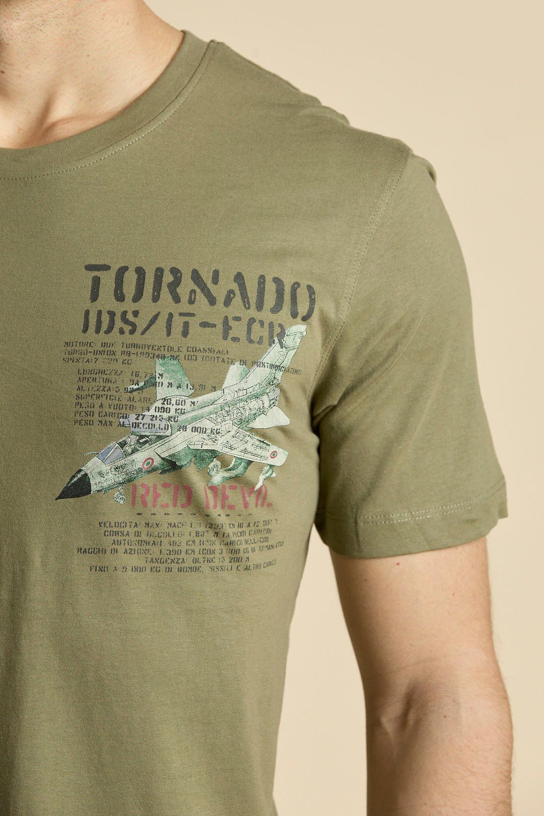 Aeronautica Militare t-Shirt TS2537 con Stampa Tornado - Pelletteria Domizio