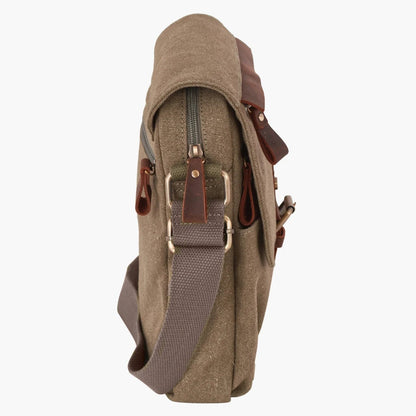 Aeronautica Militare Tracolla linea Canvas Marrone - Pelletteria Domizio