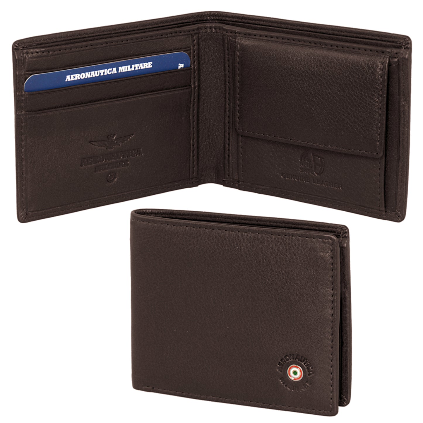 Leather wallet with coin holder and credit card holder AM 131 