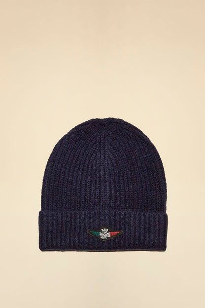 Berretto con patch aquila tricolore - Pelletteria Domizio