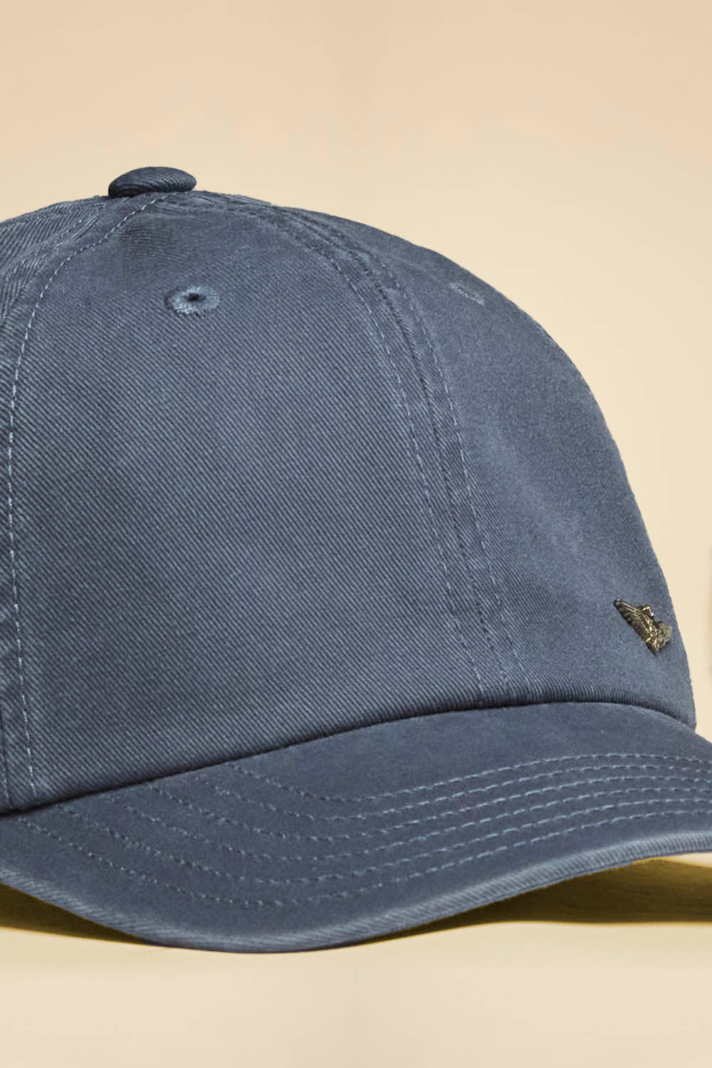 Cappellino con aquila turrita metallica BLU ARDESIA - Pelletteria Domizio