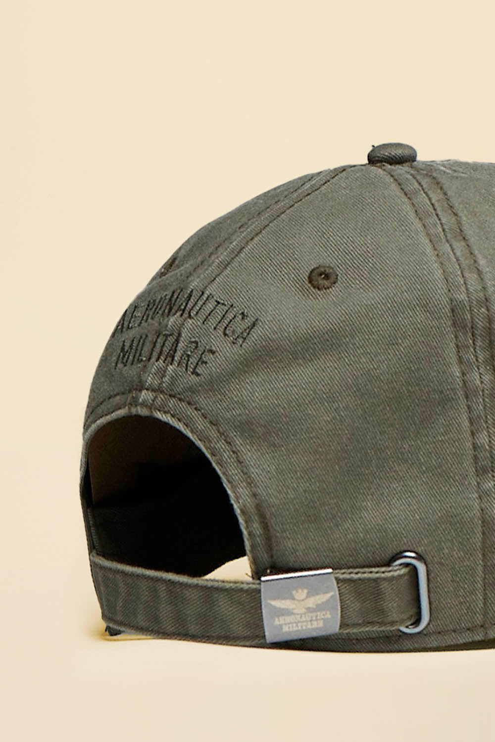 Cappellino con aquila turrita metallica VERDE LAVATO - Pelletteria Domizio