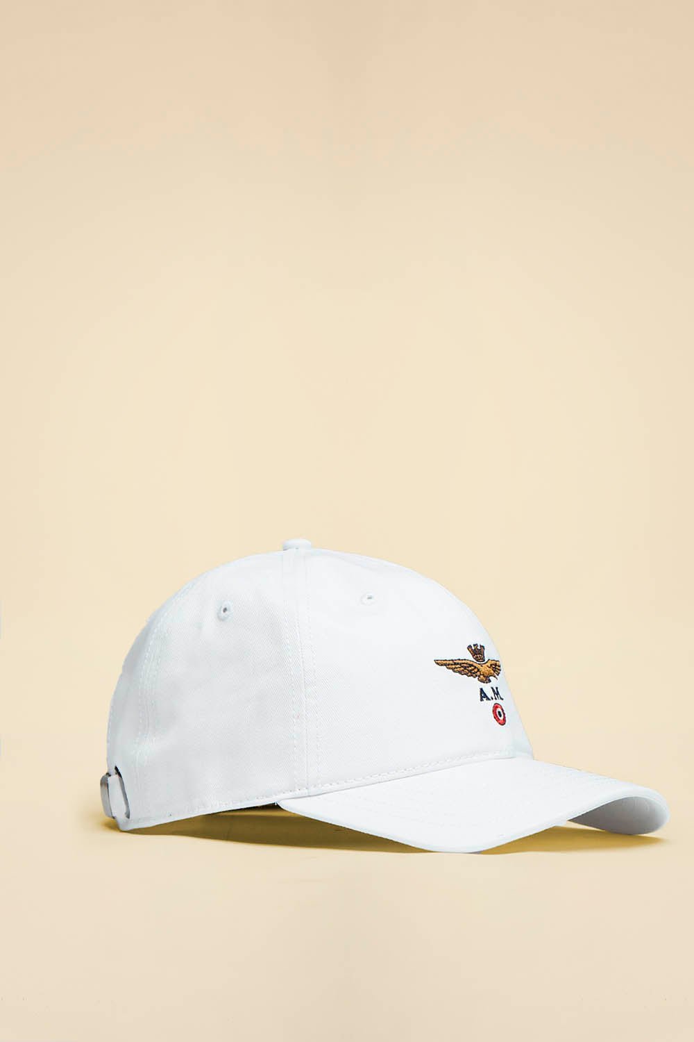 Cappellino con ricamo aquila turrita BIANCO - Pelletteria Domizio
