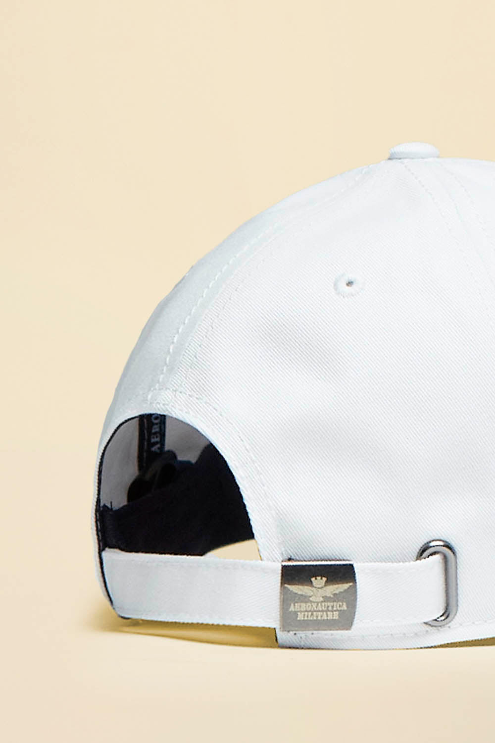 Cappellino con ricamo aquila turrita BIANCO - Pelletteria Domizio