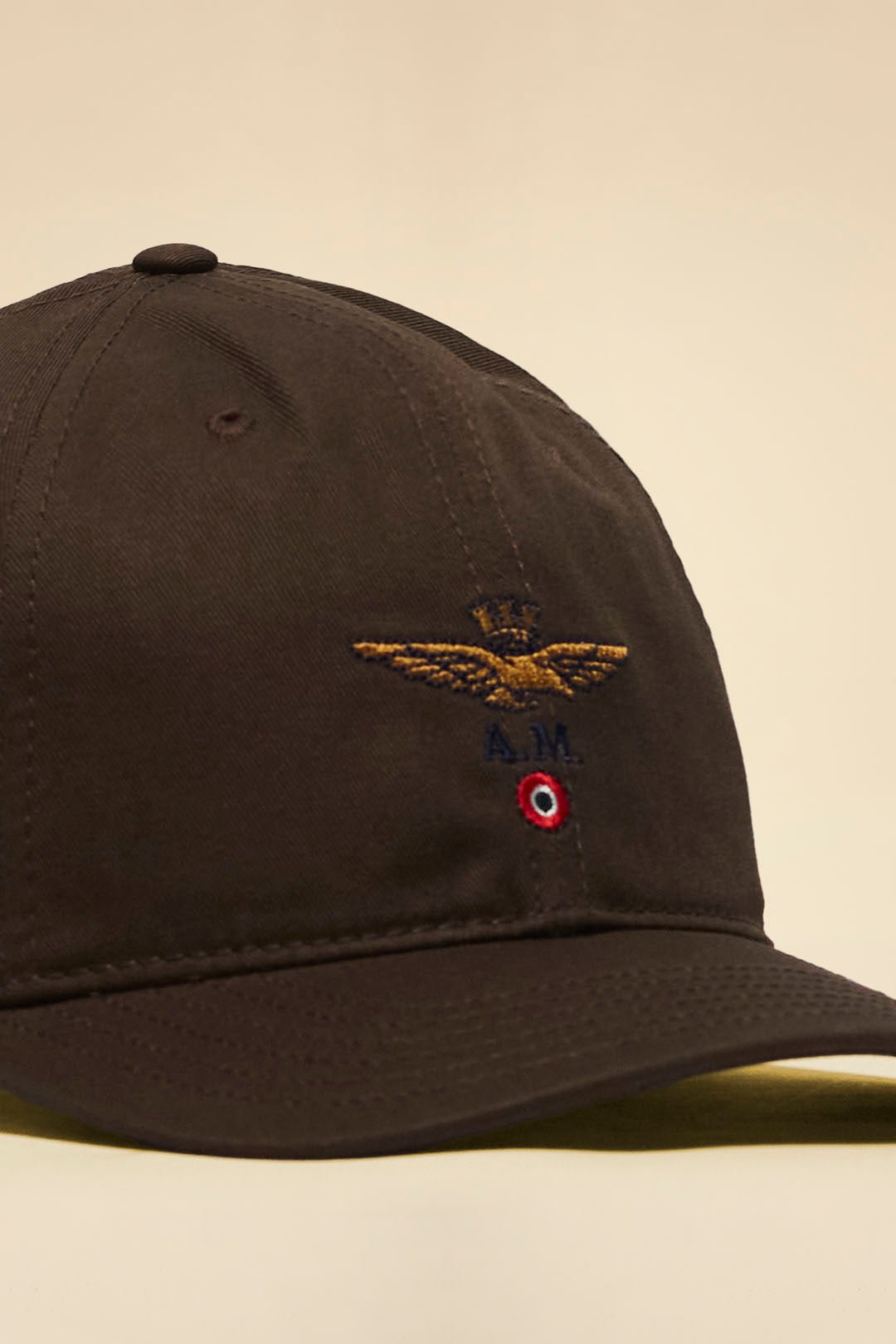 Cappellino con ricamo aquila turrita CASTAGNA - Pelletteria Domizio