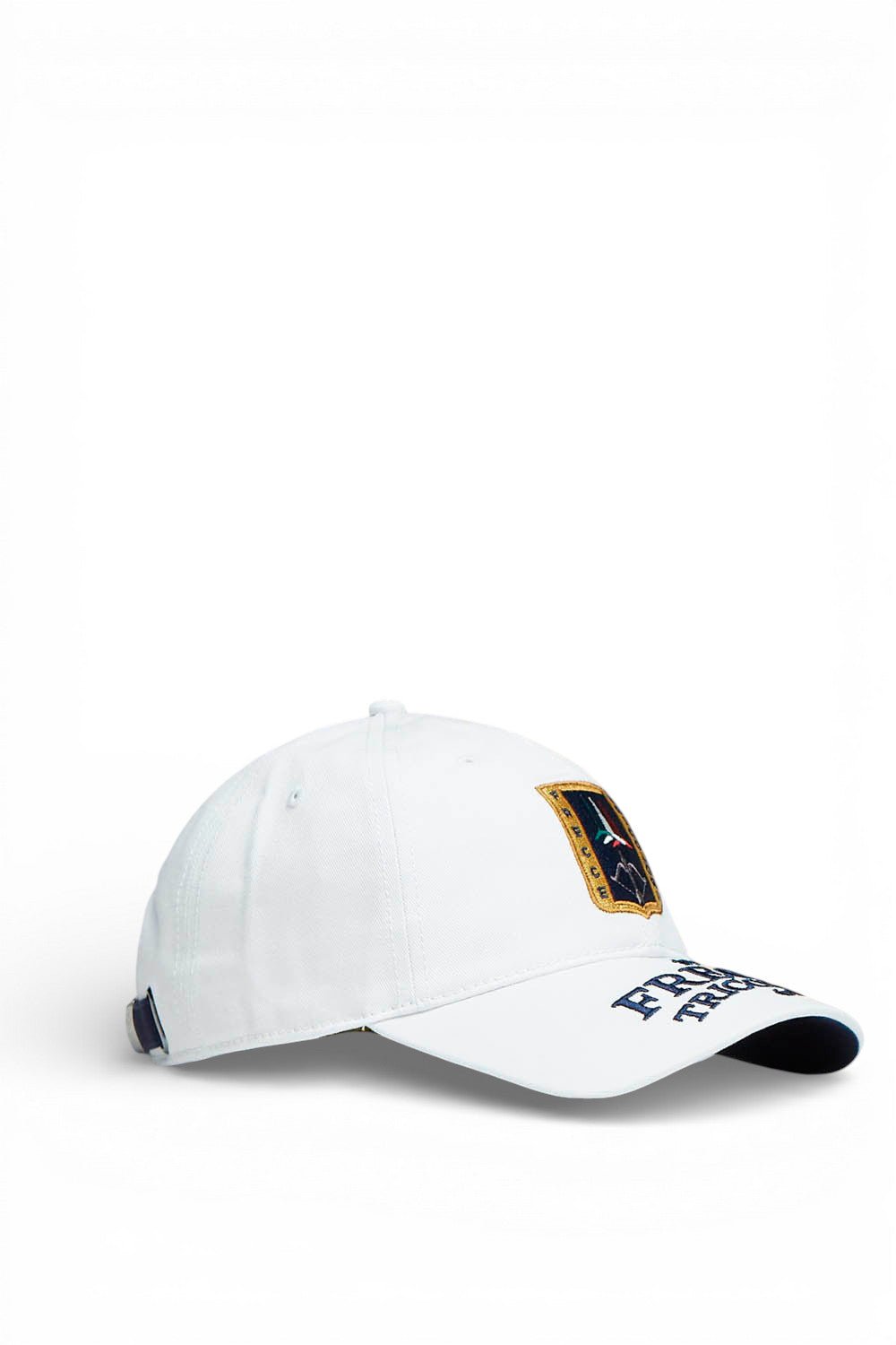 Cappellino in cotone con ricami BIANCO - Pelletteria Domizio