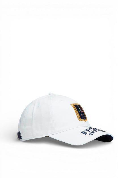 Cappellino in cotone con ricami BIANCO - Pelletteria Domizio
