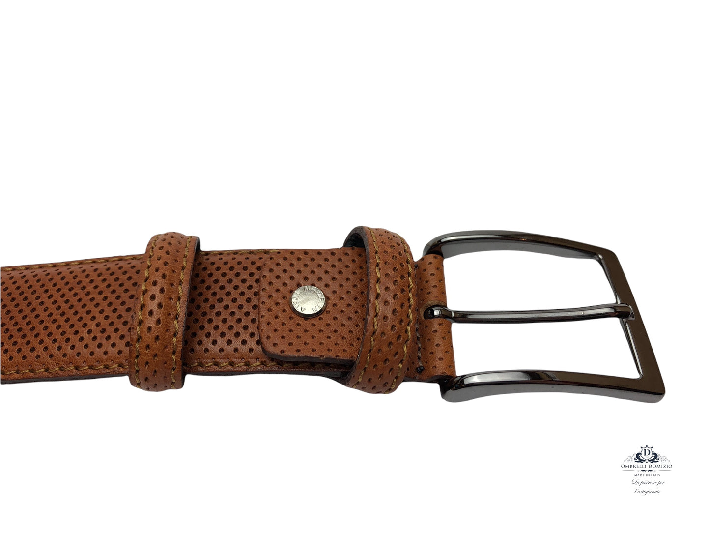Pressed leather belt Honeycomb col. Artisanal Made in Italy leather