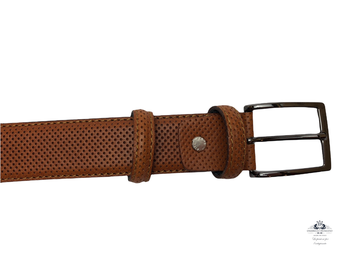 Pressed leather belt Honeycomb col. Artisanal Made in Italy leather