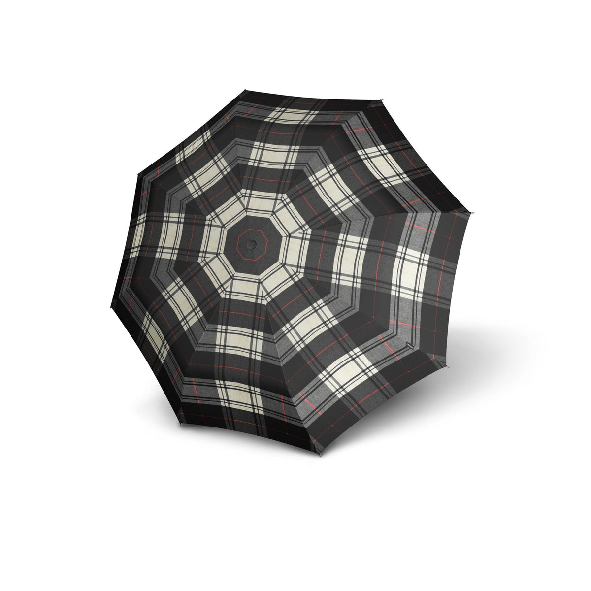 Knirps T.200 Ombrello Duomatic Check Black & White - Pelletteria Domizio