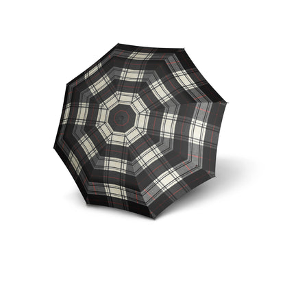 Knirps T.200 Ombrello Duomatic Check Black & White - Pelletteria Domizio