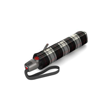 Knirps T.200 Ombrello Duomatic Check Black & White - Pelletteria Domizio
