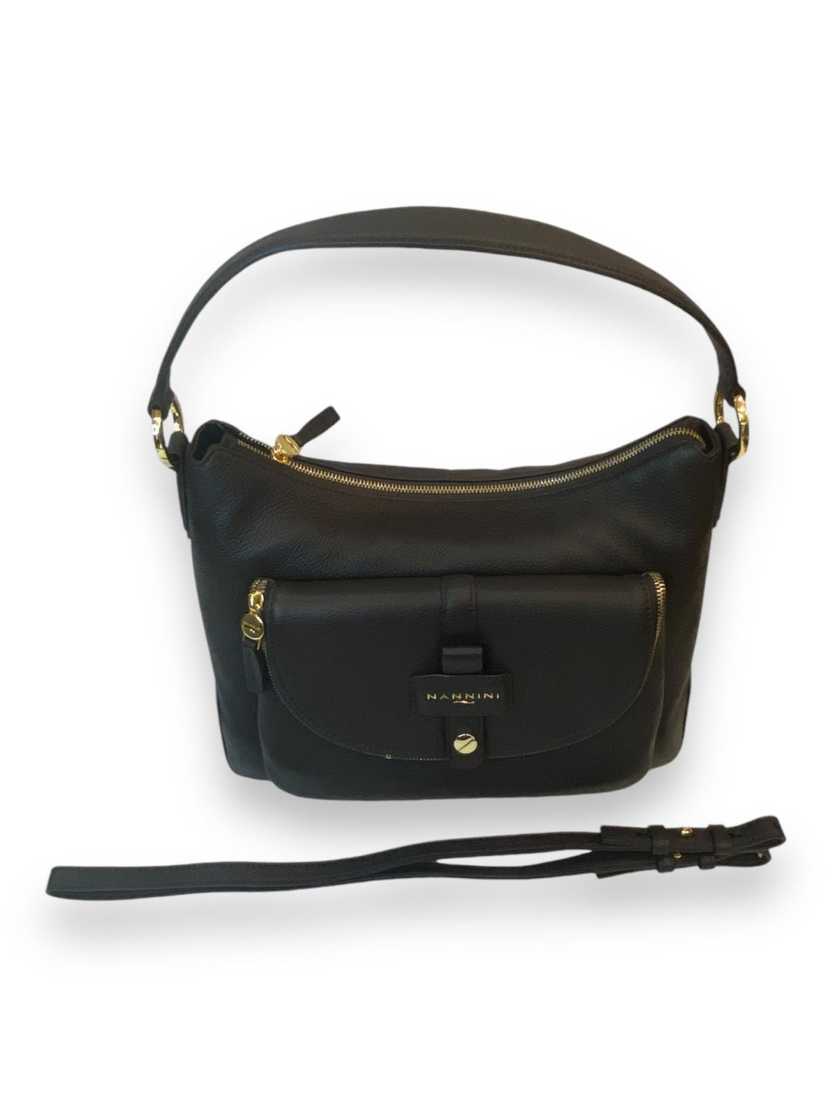 Nannini Firenze Borsa Donna 100% Pelle con tracolla Linea Penelope 18417 Col.Moro - Pelletteria Domizio