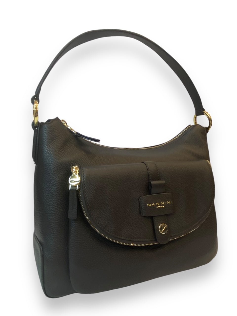 Nannini Firenze Borsa Donna 100% Pelle con tracolla Linea Penelope 18417 Col.Moro - Pelletteria Domizio