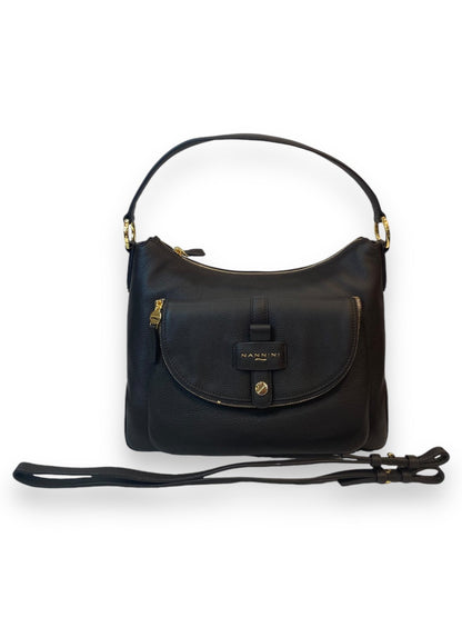 Nannini Firenze Borsa Donna 100% Pelle con tracolla Linea Penelope 18417 Col.Moro - Pelletteria Domizio