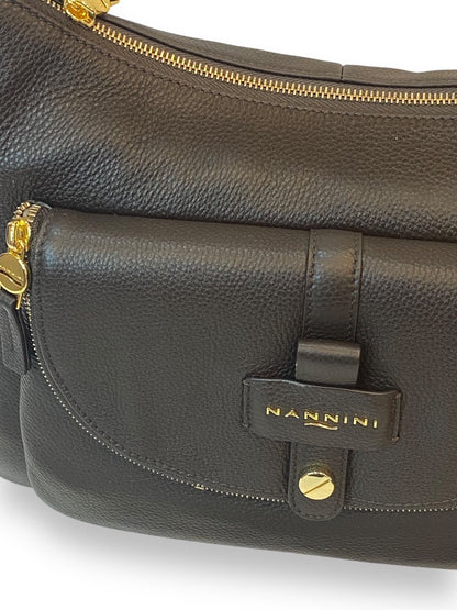 Nannini Firenze Borsa Donna 100% Pelle con tracolla Linea Penelope 18417 Col.Moro - Pelletteria Domizio