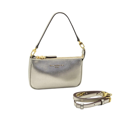 NANNINI Firenze pochette da polso e tracolla – pelle saffiano 19 x 12 x 3,5 cm (Oro) - Pelletteria Domizio