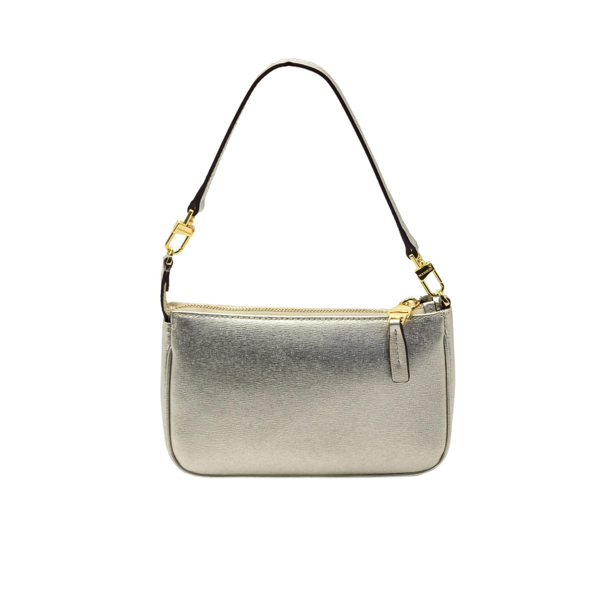 NANNINI Firenze pochette da polso e tracolla – pelle saffiano 19 x 12 x 3,5 cm (Oro) - Pelletteria Domizio