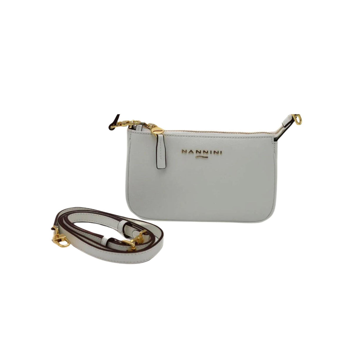 NANNINI Firenze pochette da polso e tracolla – pelle saffiano 19 x 12 x 3,5 cm (Oro) - Pelletteria Domizio