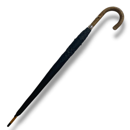 Ombrello Artigianale, manico in legno di Frassino - colore Nero - Pelletteria Domizio