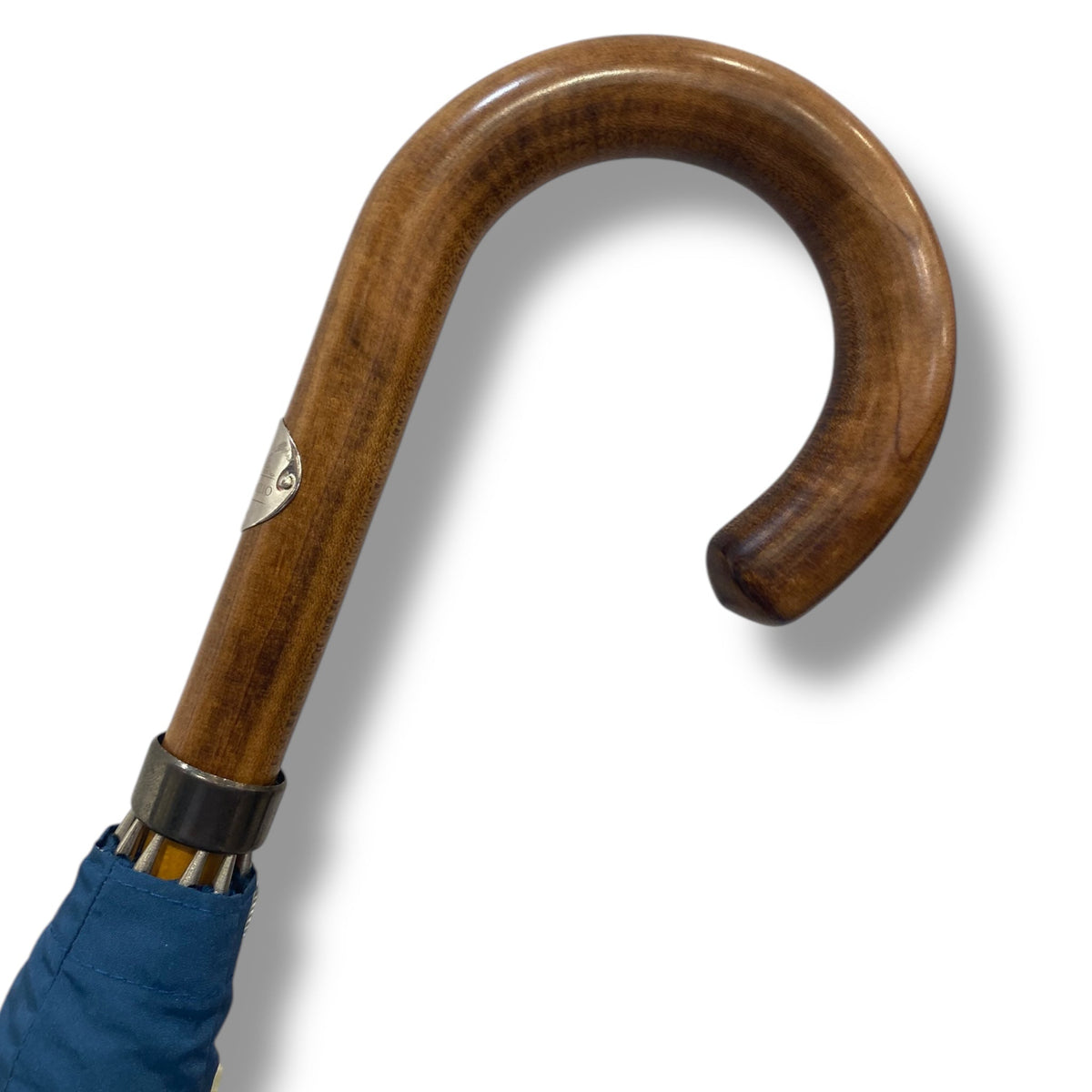 Ombrello Artigianale, manico in legno di Mapel- colore Verde petrolio - Pelletteria Domizio