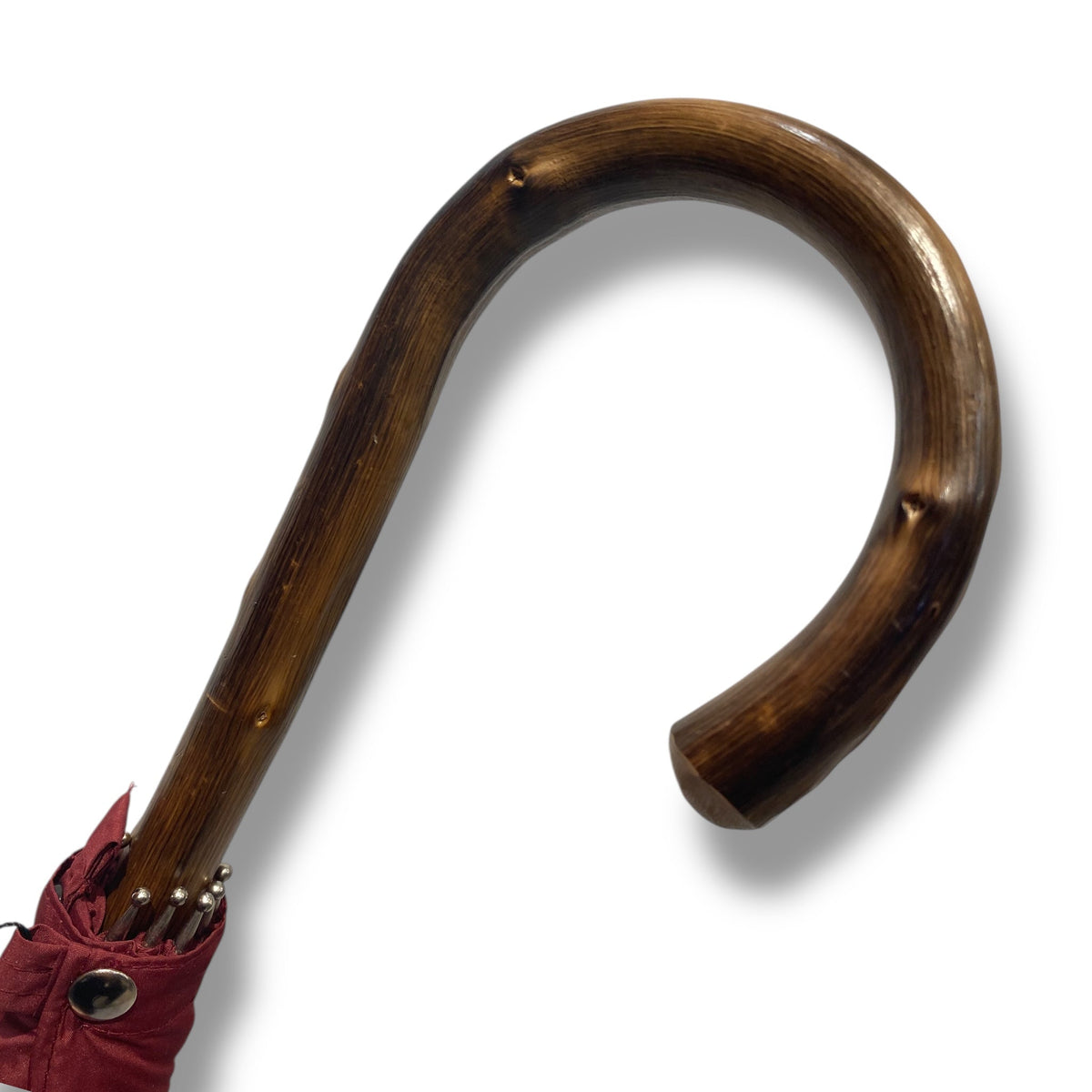 Ombrello Bastone intero in legno di Congo 10 Stecche - Lavorazione artigiamnale Ombrelli Domizio dal 1989 Made in Italy - Pelletteria Domizio