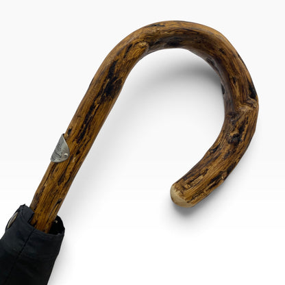 Ombrello Bastone intero in legno di Ginestra - Lavorazione artigiamnale Ombrelli Domizio dal 1989 Made in Italy - Pelletteria Domizio