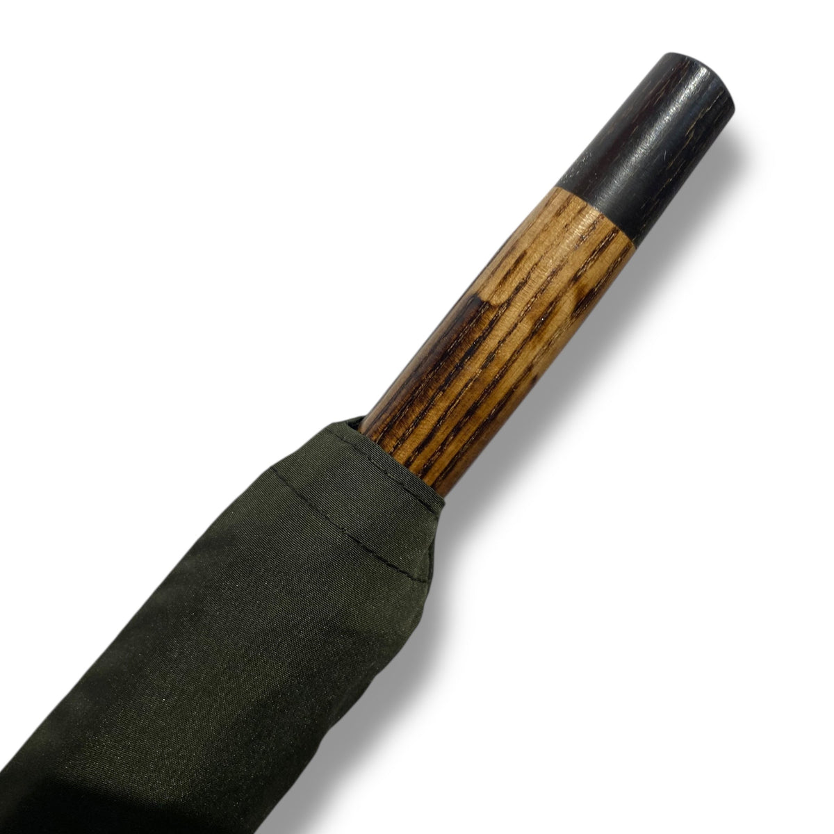 Ombrello Bastone intero in legno di Ickory tigrato 10 Stecche - Lavorazione artigiamnale Ombrelli Domizio dal 1989 Made in Italy - Pelletteria Domizio