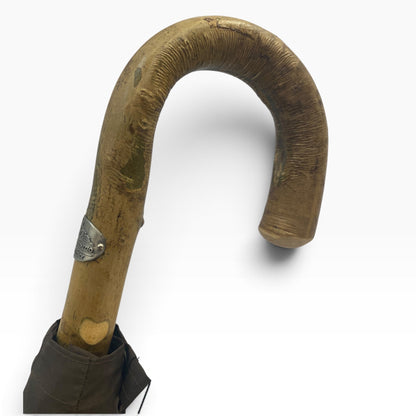 Ombrello Bastone intero in legno di Ulivo 10 Stecche - Lavorazione artigiamnale Ombrelli Domizio dal 1989 - Pelletteria Domizio
