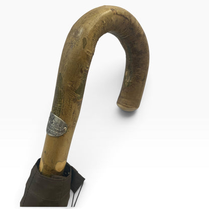 Ombrello Bastone intero in legno di Ulivo 10 Stecche - Lavorazione artigiamnale Ombrelli Domizio dal 1989 - Pelletteria Domizio